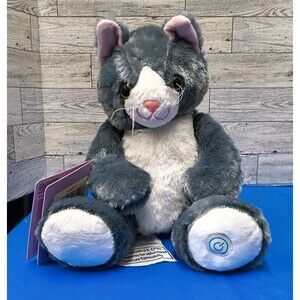Huggable Plushie Gray Cat Massager With Relaxing Vibration Gift New With Tag